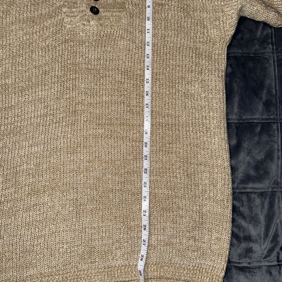 Vintage Midwest Traders Fisherman Oversized Sweater Henley Beige Birdseye Sz M - Picture 7 of 8